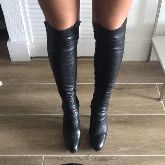 Stuart Weitzman Leather and Stretch Boots - Picture 6 of 8